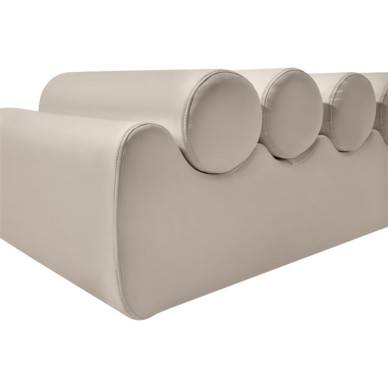 Meridian Furniture Rumble Taupe Vegan Leather Bench
