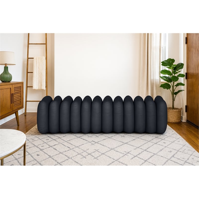Meridian Furniture Atticus Black Vegan Leather Bench