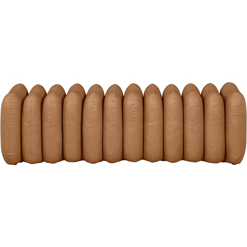 Meridian Furniture Atticus Cognac Vegan Leather Bench