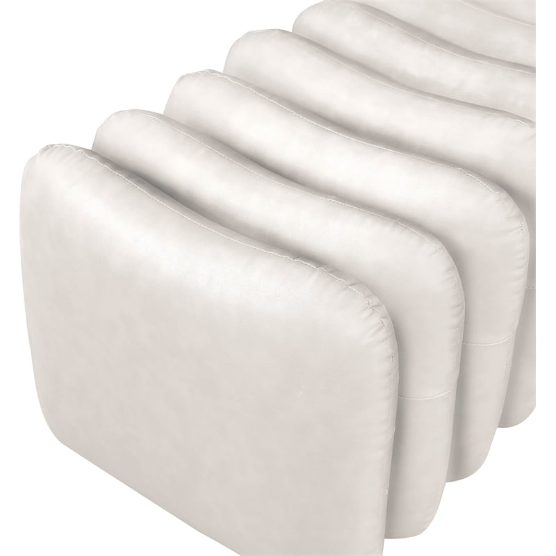 Meridian Furniture Atticus Cream Vegan Leather Bench