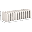Meridian Furniture Atticus Cream Vegan Leather Bench