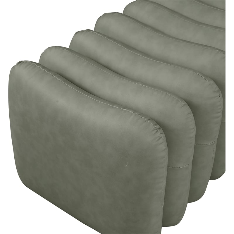 Meridian Furniture Atticus Green Vegan Leather Bench