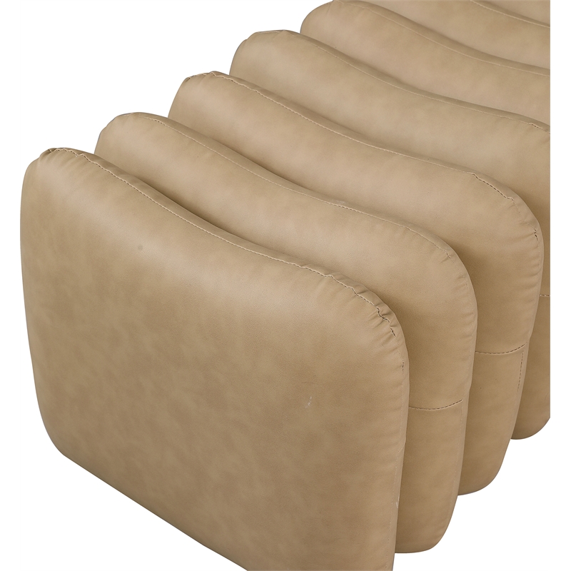 Meridian Furniture Atticus Tan Vegan Leather Bench