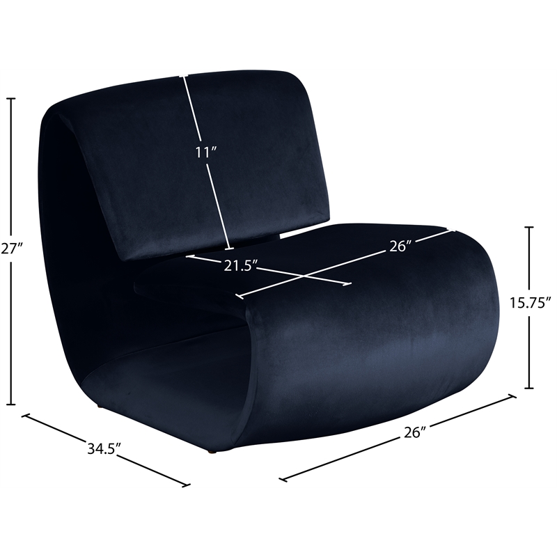 Meridian Furniture Nouveau Navy Velvet Accent Chair
