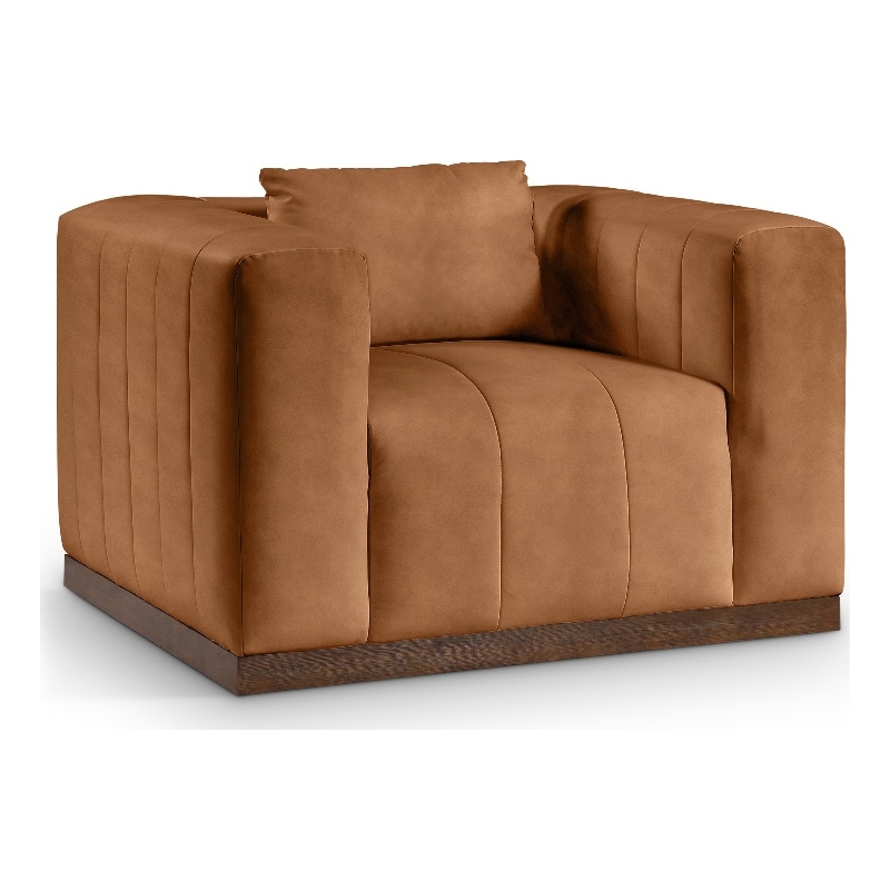 Meridian Furniture Mallina Cognac Vegan Leather Chair