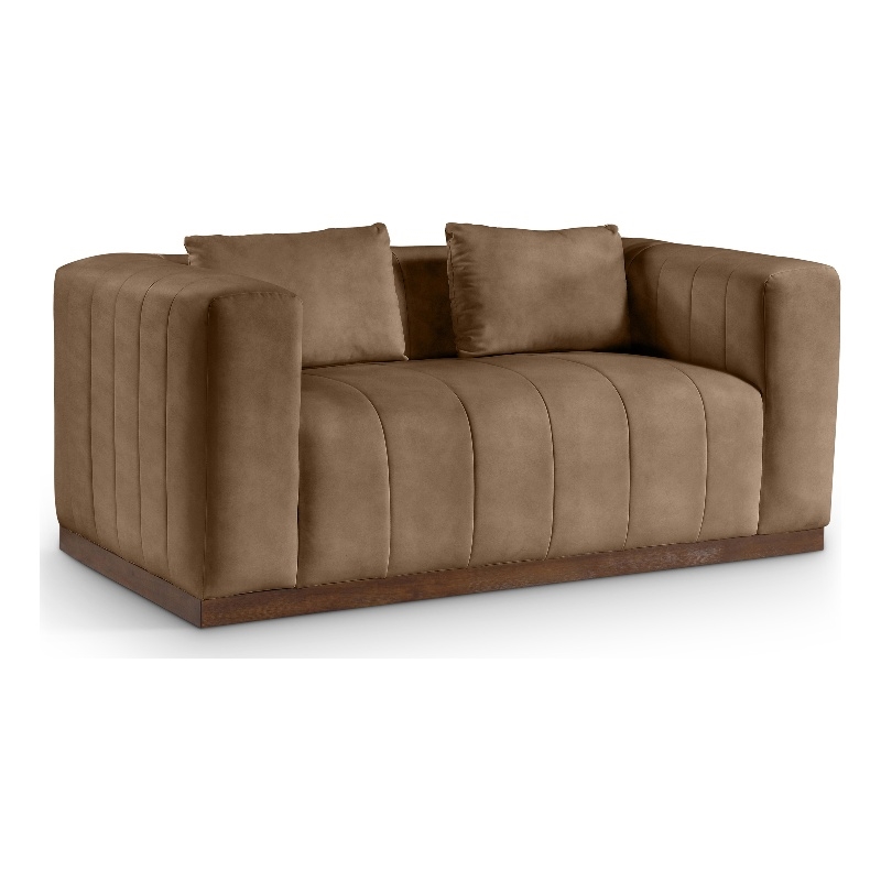 Meridian Furniture Mallina Brown Vegan Leather Loveseat