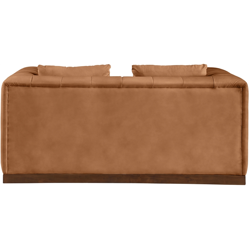 Meridian Furniture Mallina Cognac Vegan Leather Loveseat