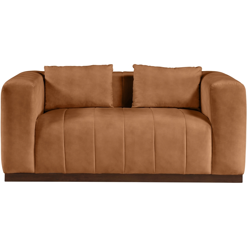 Meridian Furniture Mallina Cognac Vegan Leather Loveseat