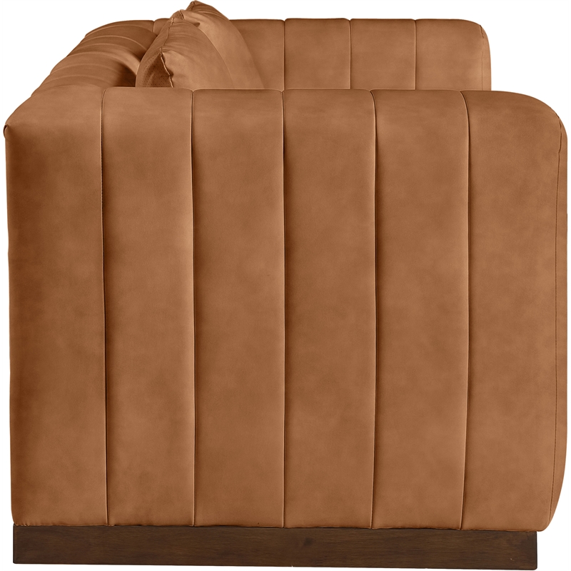 Meridian Furniture Mallina Cognac Vegan Leather Loveseat