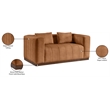 Meridian Furniture Mallina Cognac Vegan Leather Loveseat