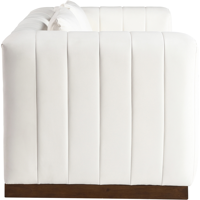 Meridian Furniture Mallina Cream Vegan Leather Loveseat