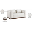 Meridian Furniture Mallina Cream Vegan Leather Loveseat