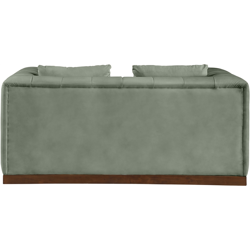 Meridian Furniture Mallina Green Vegan Leather Loveseat
