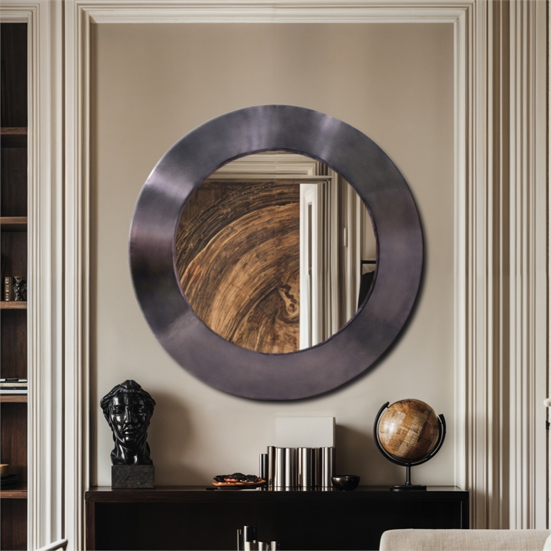Meridian Furniture Sphere Black Iron Framed Mirror