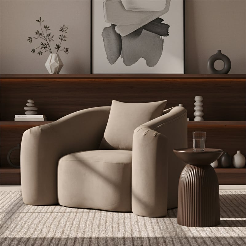 Meridian Furniture Destin Taupe Velvet Accent Chair