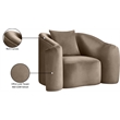 Meridian Furniture Destin Taupe Velvet Accent Chair