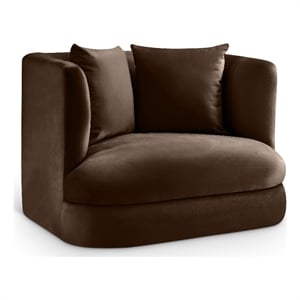 Meridian Furniture Alder Brown Velvet Accent Chair