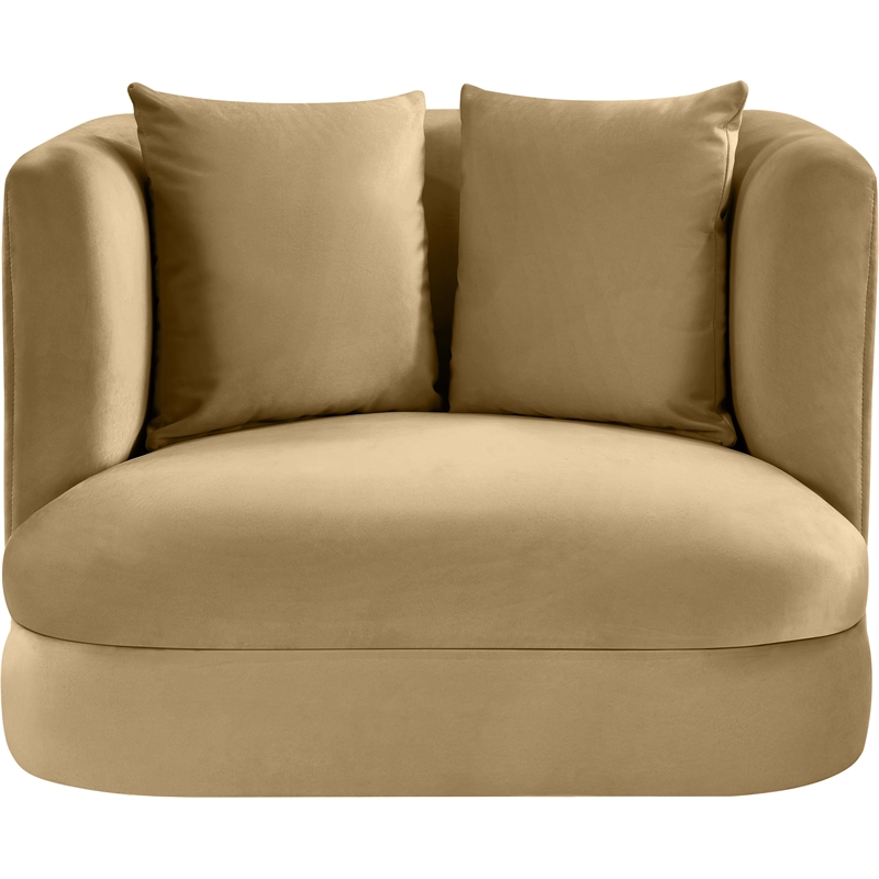 Meridian Furniture Alder Camel Velvet Accent Chair
