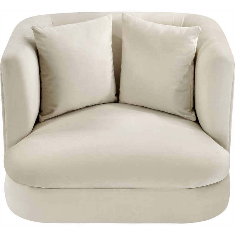 Meridian Furniture Alder Cream Velvet Accent Chair