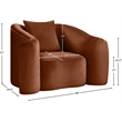Meridian Furniture Destin Cognac Velvet Accent Chair