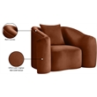 Meridian Furniture Destin Cognac Velvet Accent Chair
