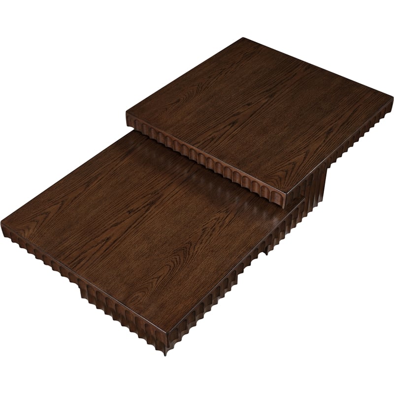 Meridian Furniture Spencer 2-Piece Brown Oak Veneer Coffee Table