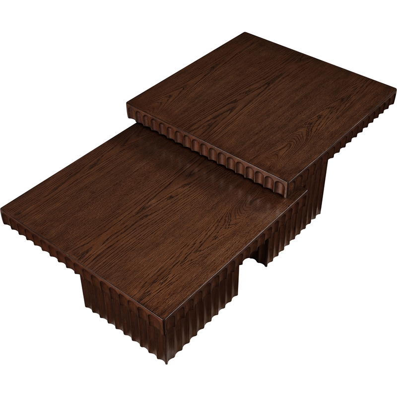 Meridian Furniture Spencer 2-Piece Brown Oak Veneer Coffee Table