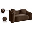Meridian Furniture Destin Brown Velvet Loveseat