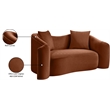 Meridian Furniture Destin Cognac Velvet Loveseat
