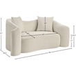 Meridian Furniture Destin Cream Velvet Loveseat
