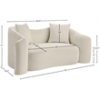 Meridian Furniture Destin Cream Velvet Loveseat