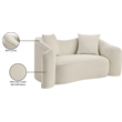 Meridian Furniture Destin Cream Velvet Loveseat