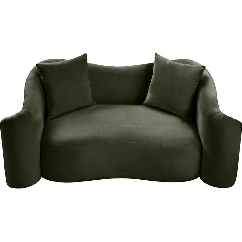 Meridian Furniture Destin Green Velvet Loveseat