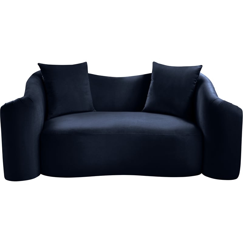 Meridian Furniture Destin Navy Velvet Loveseat