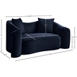 Meridian Furniture Destin Navy Velvet Loveseat