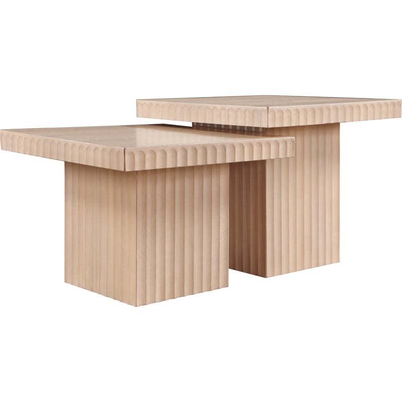 Meridian Furniture Spencer 2-Piece Natural Oak Veneer Coffee Table