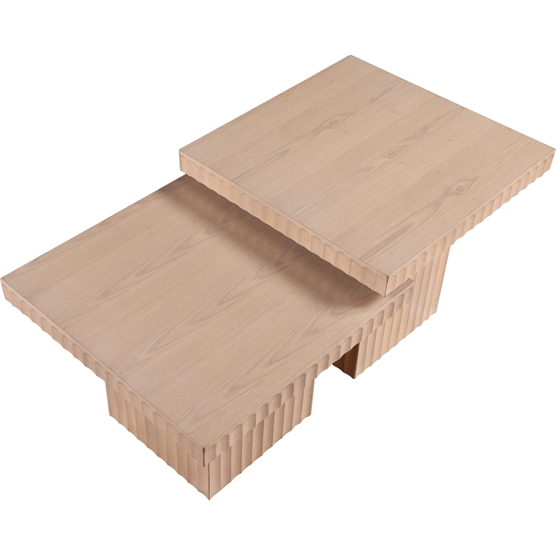Meridian Furniture Spencer 2-Piece Natural Oak Veneer Coffee Table