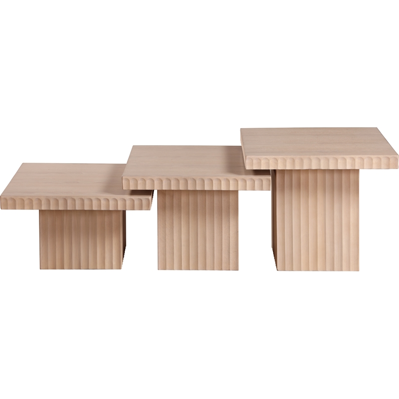 Meridian Furniture Spencer 3-Piece Natural Oak Veneer Coffee Table