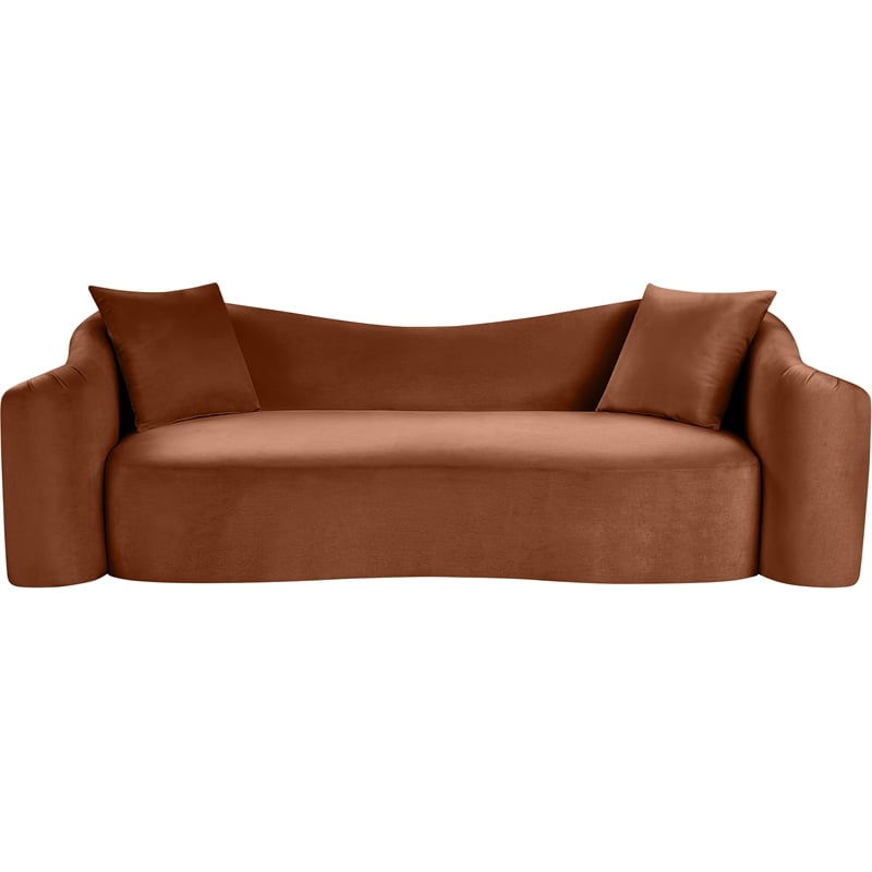 Meridian Furniture Destin Cognac Velvet Sofa