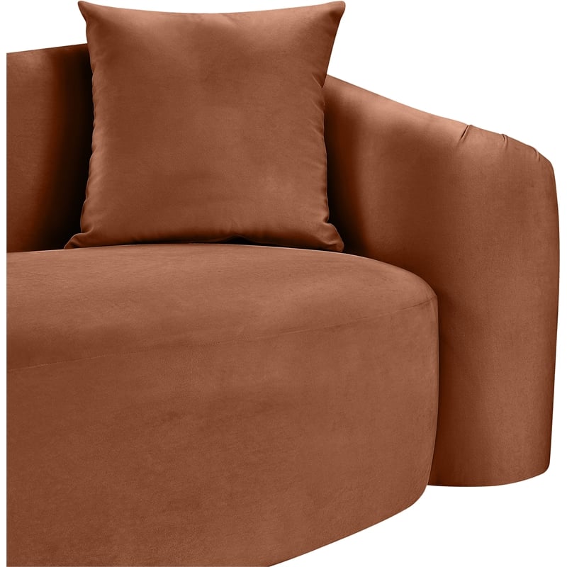 Meridian Furniture Destin Cognac Velvet Sofa