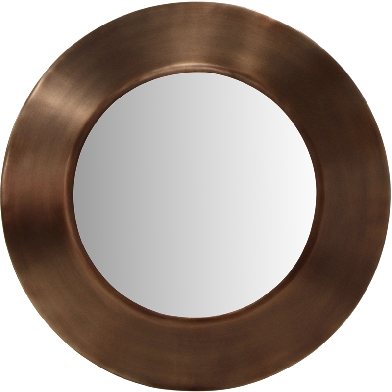 Meridian Furniture Sphere Brown Iron Framed Mirror