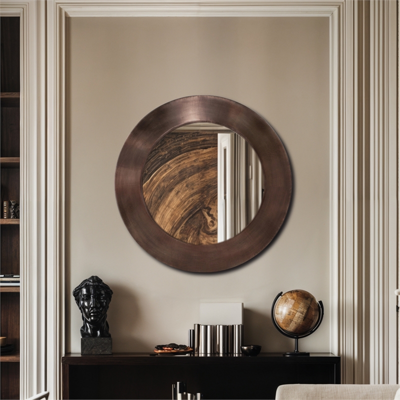Meridian Furniture Sphere Brown Iron Framed Mirror
