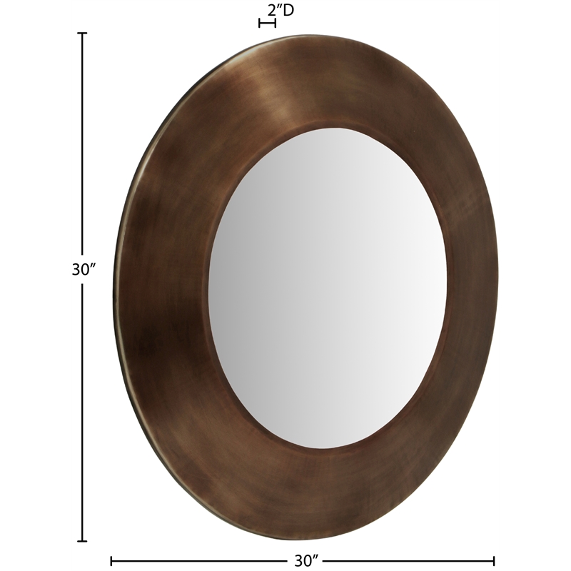 Meridian Furniture Sphere Brown Iron Framed Mirror