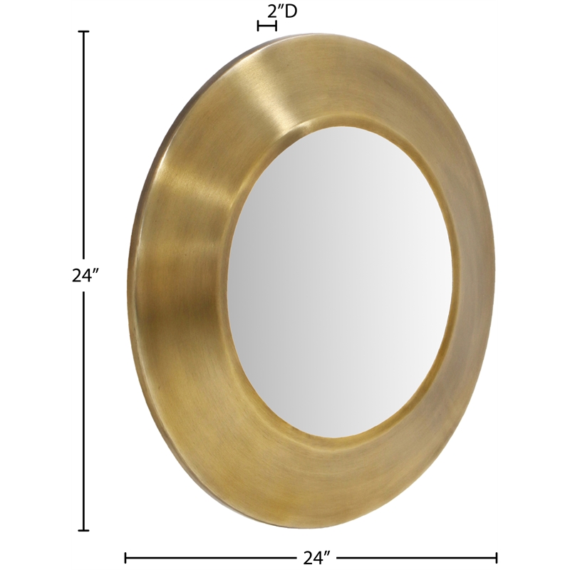 Meridian Furniture Sphere Gold Iron Framed Mirror