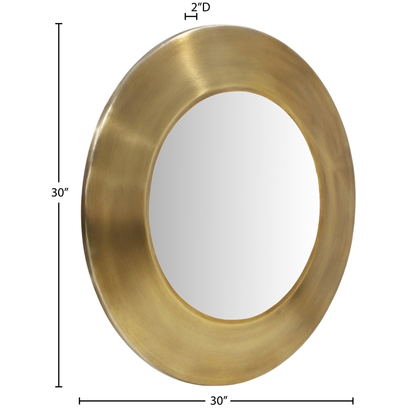 Meridian Furniture Sphere Gold Iron Framed Mirror