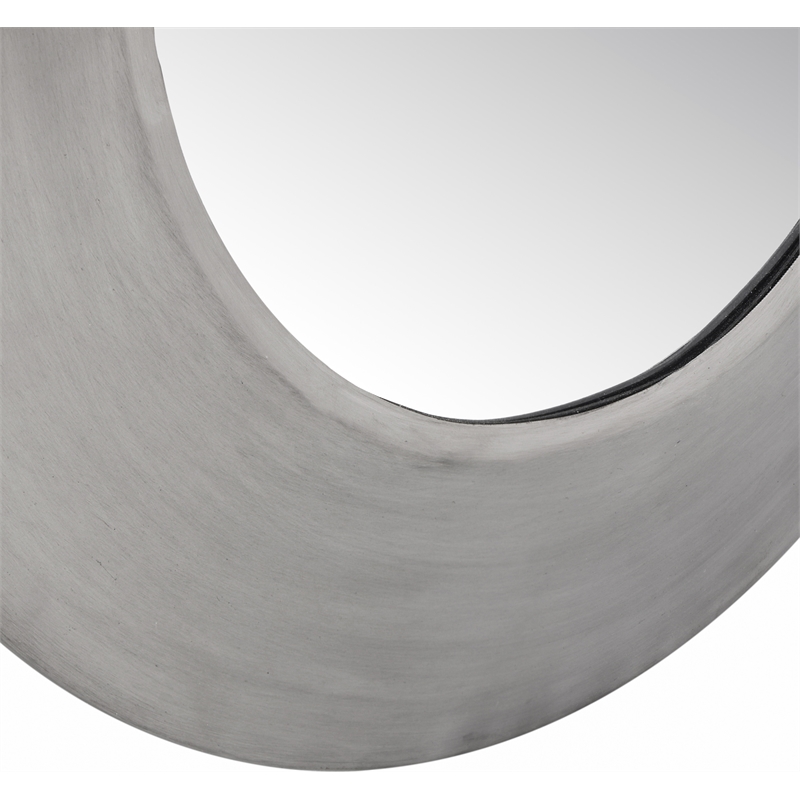 Meridian Furniture Sphere Silver Iron Framed Mirror