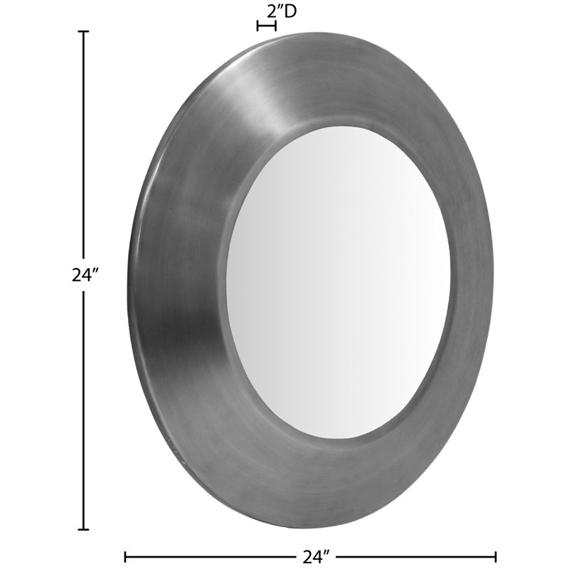 Meridian Furniture Sphere Silver Iron Framed Mirror