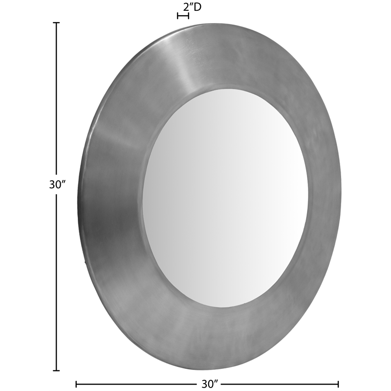 Meridian Furniture Sphere Silver Iron Framed Mirror
