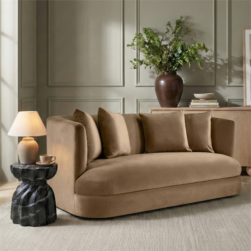 Meridian Furniture Alder Beige Velvet Loveseat