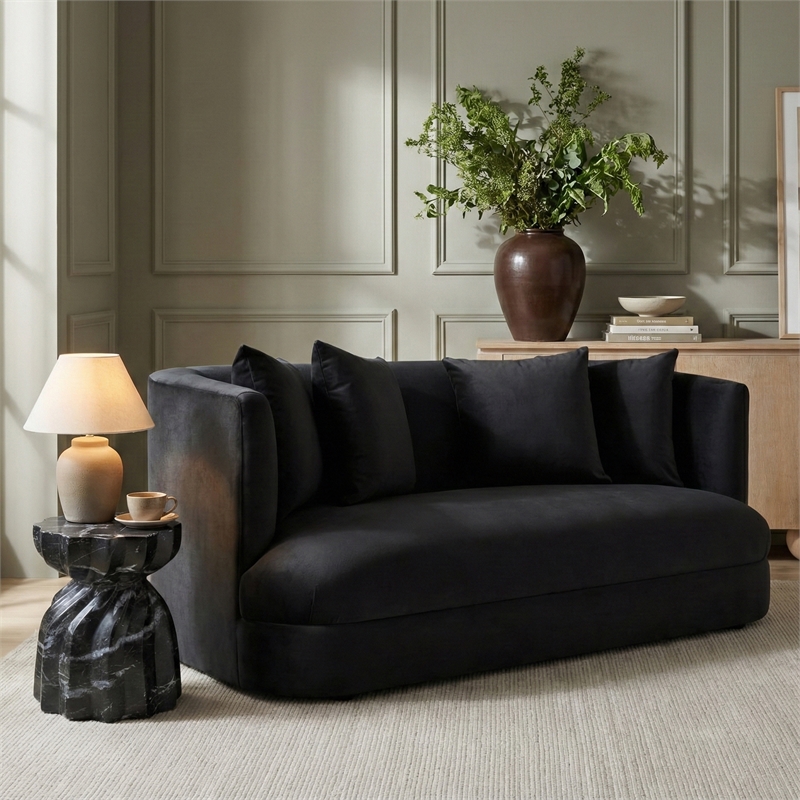 Meridian Furniture Alder Black Velvet Loveseat